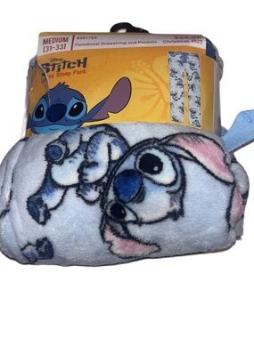 Disney Blue Stitch Plush Unisex Sleep Pants Lounge Wear New